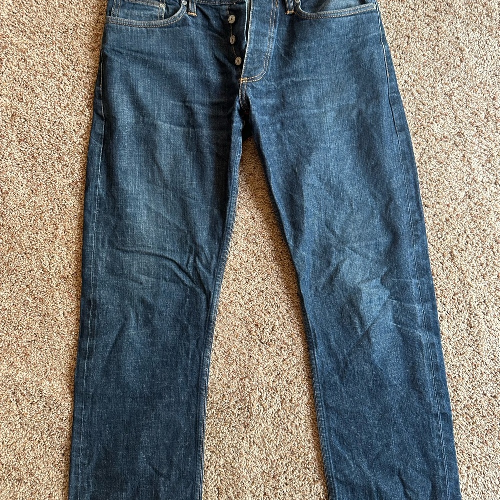 Gustin Blue Straight Jeans Classic Style